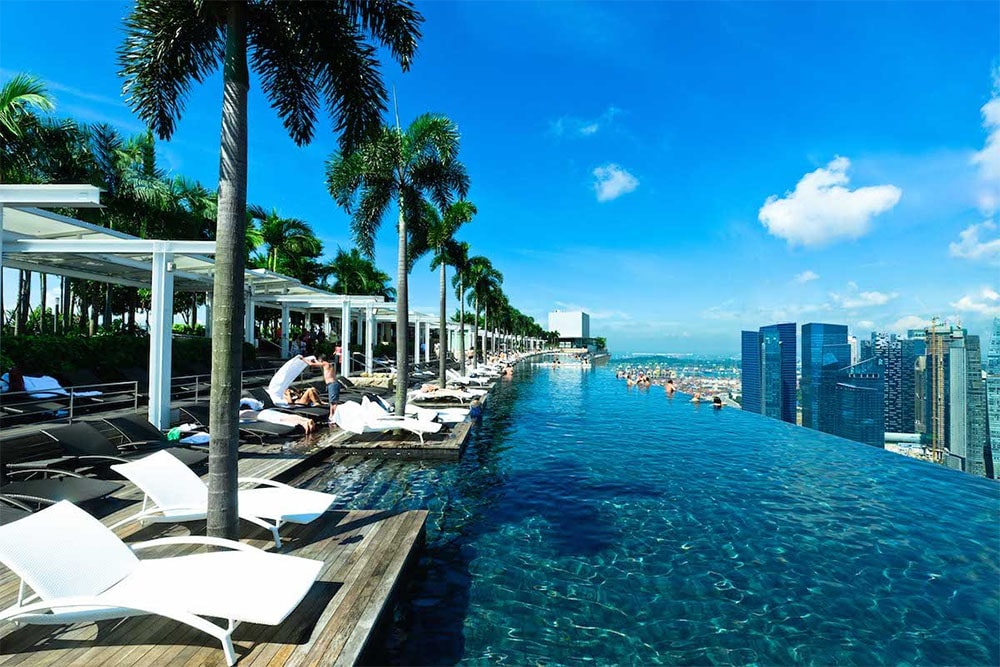 hồ bơi vô cực tại Marina Bay Sands Singapore