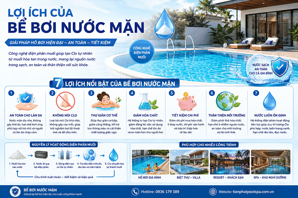 lợi ích bể bơi nước mặn